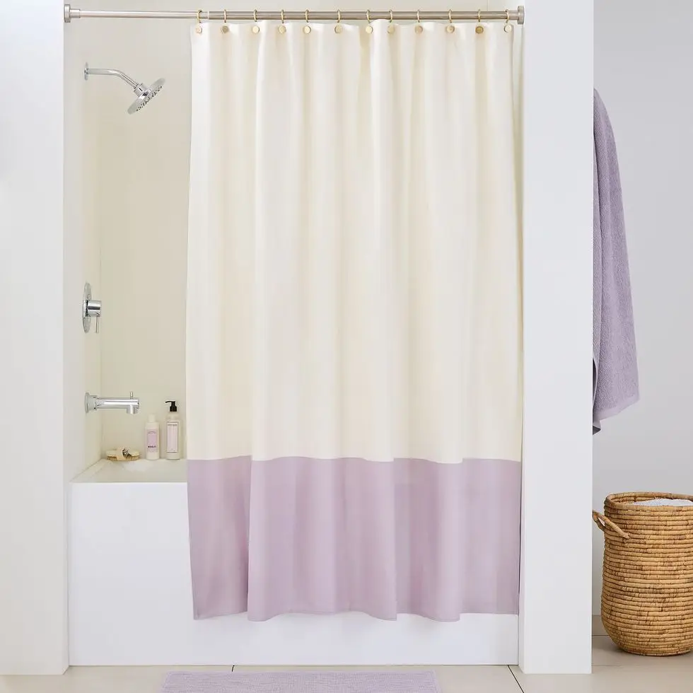 Colorblock Canvas Shower Curtain