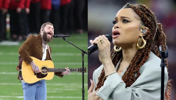 Post Malone and Andra Day Shook the Super Bowl 2024