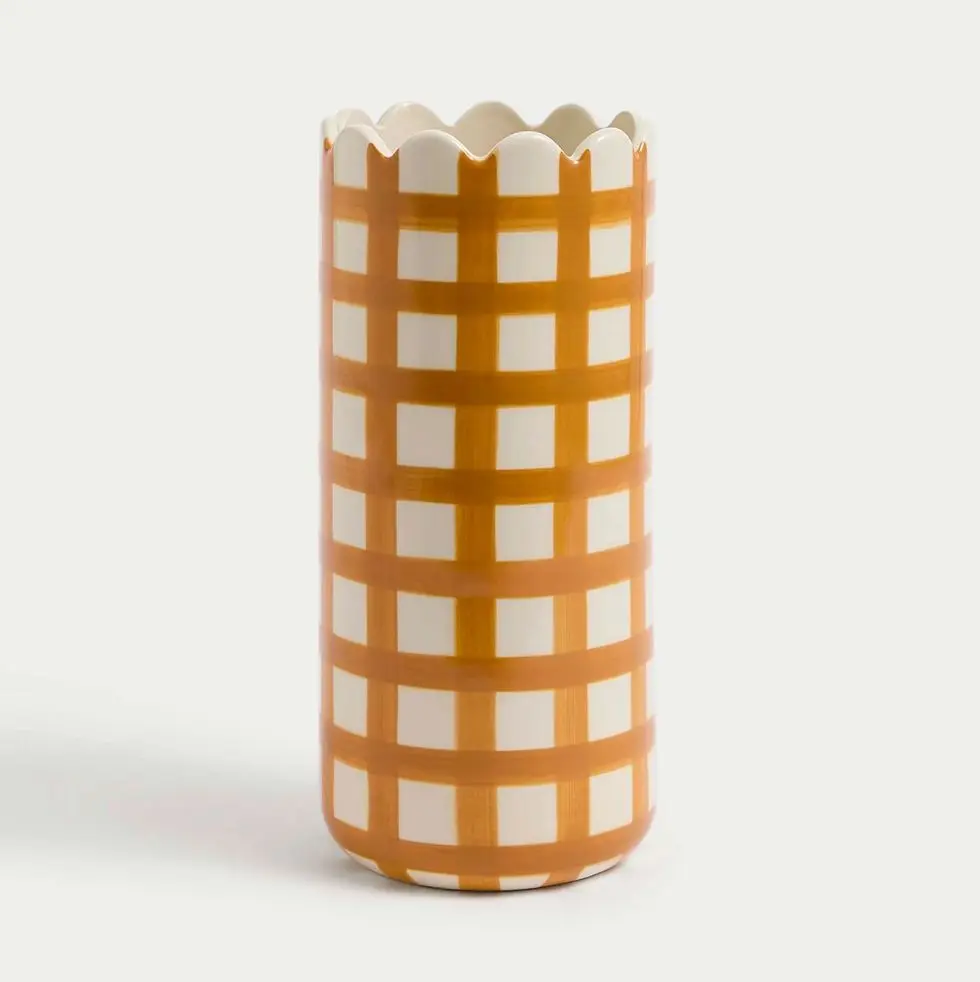 Kirsten Ceramic Checked Vase