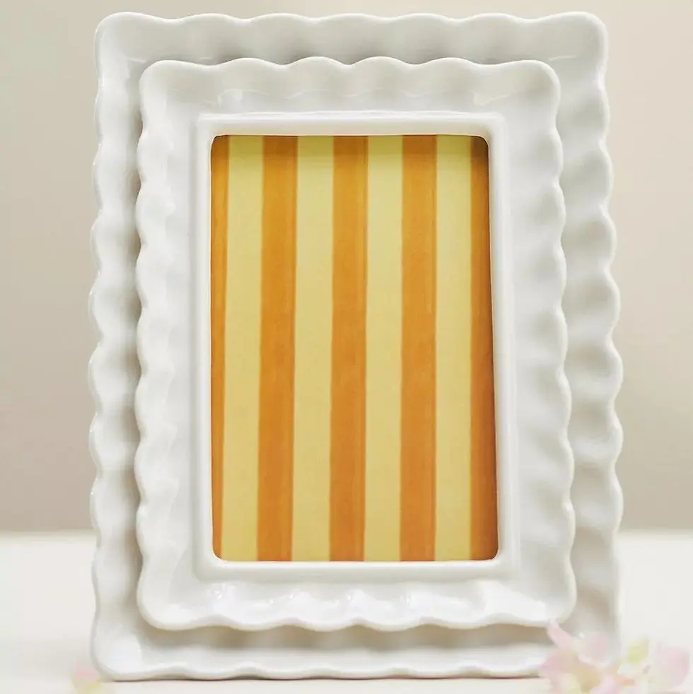 Philippa Scalloped Ceramic Photo Frame