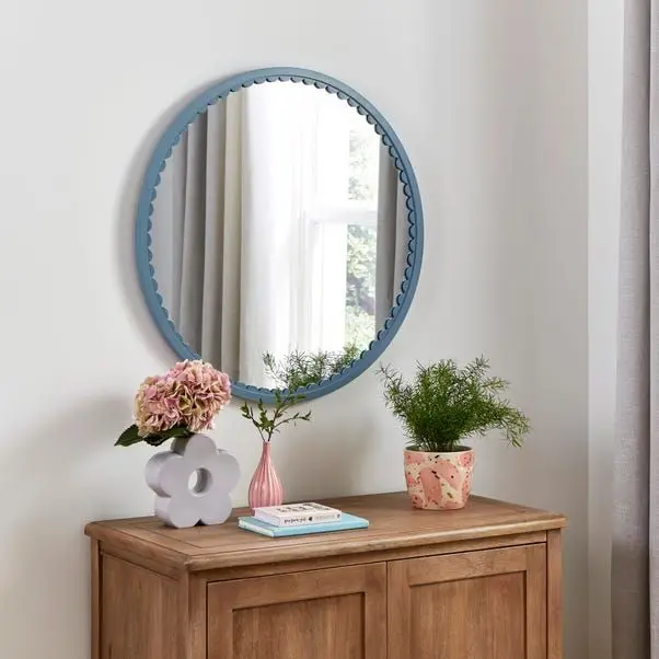 Remi Scalloped Round Wall Mirror