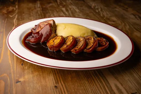 Go-to dish: Pied de cochon stuffed pig’s trotter with mash.