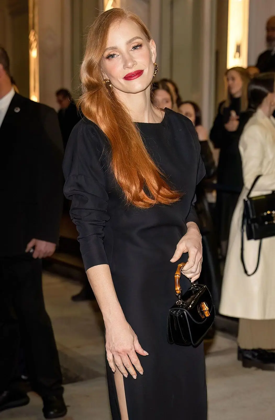 Jessica Chastain at a private Gucci party on Saturday.