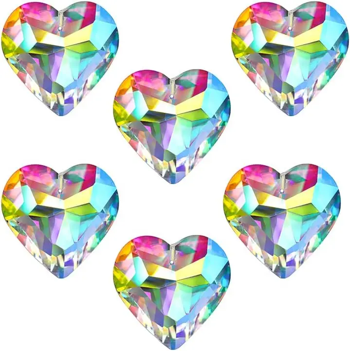 Enhance your home decor with crystal heart prism suncatchers