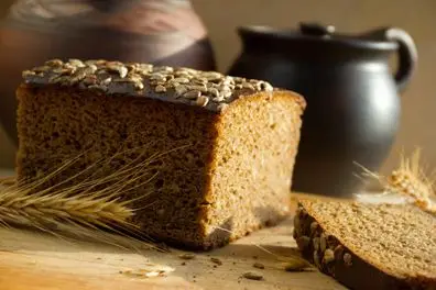 Black bread with sunflower seeds