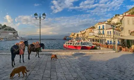 Mules are used for carrying goods and people in Hydra.