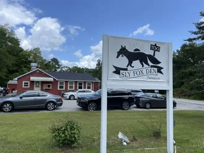 The cozy Sly Fox Den Too, on South County Trail in Charlestown, RI, whose owner Sherry Pocknett won Best Chef Northeast from the James Beard Foundation in 2023.