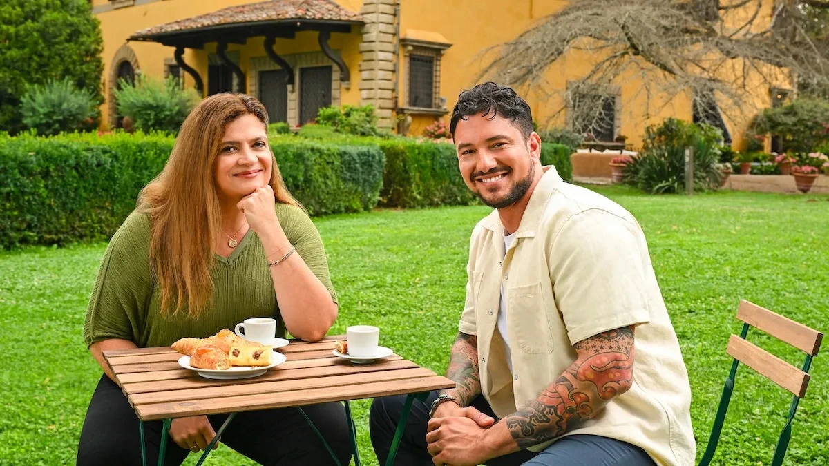 Ciao House on Food Network is hosted by celebrity chefs Alex Guarnaschelli(L) and Gabriele Bertaccini