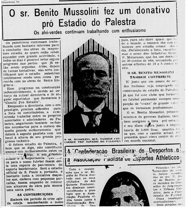 Disputas políticas nos clubes de futebol brasileiro: Palestra Itália (SP) e o arquiteto Armando Brasini nos anos 1930