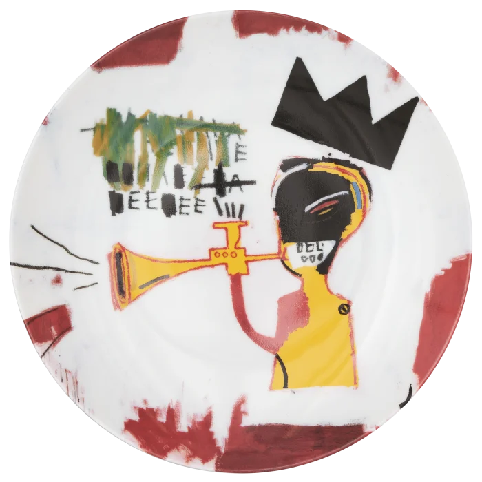 Trumpet plate, by Jean-Michel Basquiat