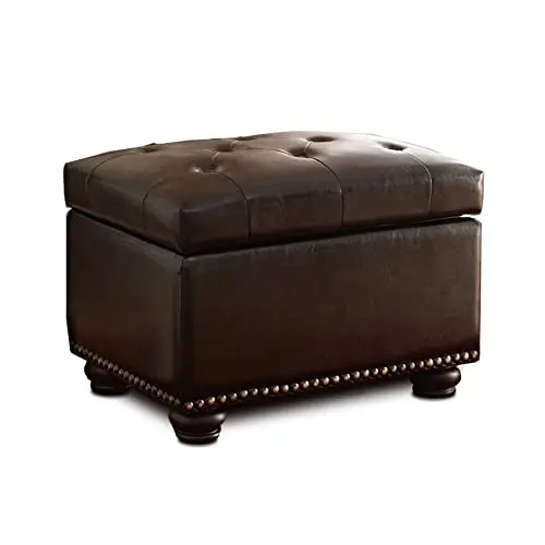 Convenience Concepts Designs Leather Ottoman