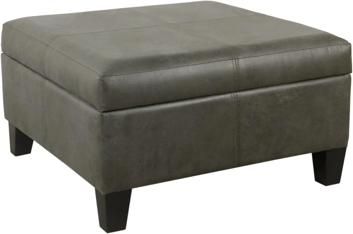 HomePop Leather Ottoman