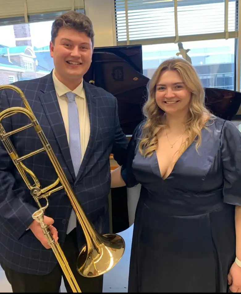 Kiera Ghighlione is pictured with her brother Dominic. Both are pursuing music education for their careers, like their parents.