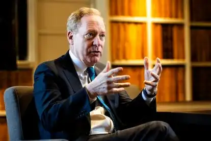 Brad Smith, during his conversation with EL PAÍS.