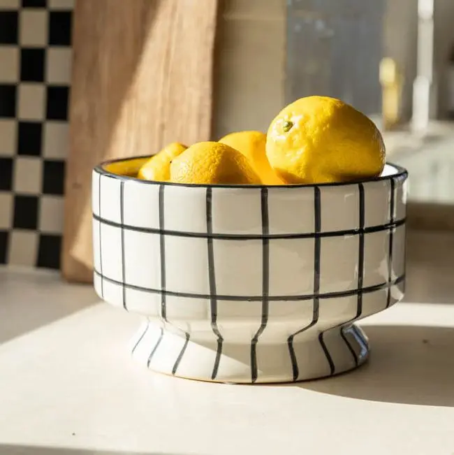 Monochrome Checkered Bowl