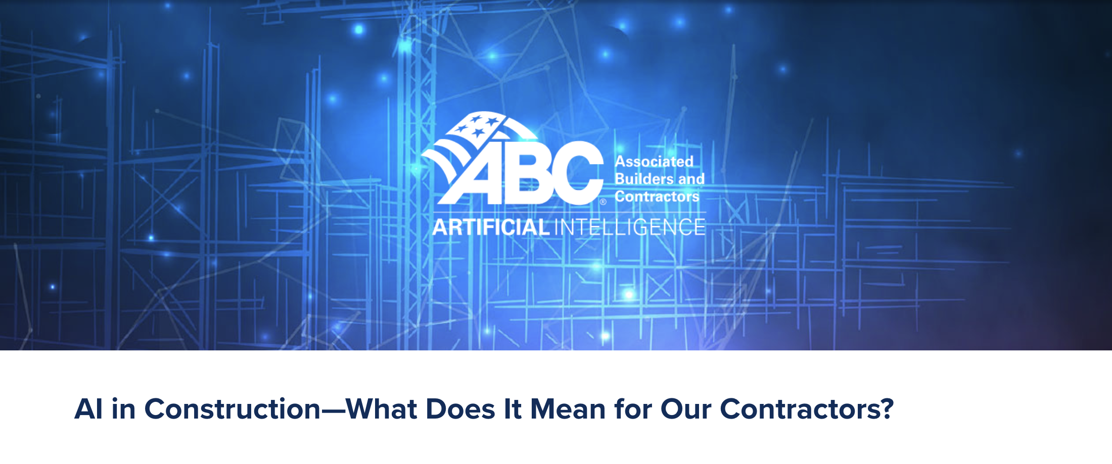 ABC releases technology guide for AI in construction