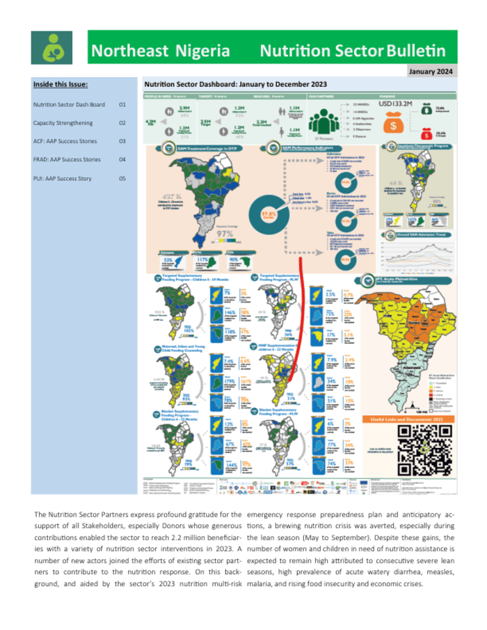 Northeast Nigeria – Nutrition Sector Bulletin: January 2024