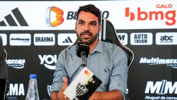 Apresentação de Pedro Moreira como novo Gerente de Futebol (foto: Pedro Souza / Atlético)