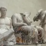 The sculptures from the eastern pediment of the Parthenon.