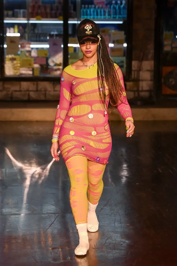 LONDON, ENGLAND - FEBRUARY 18: A model walks the runway at the Sinead Gorey show during London Fashion Week February 2024 on February 18, 2024 in London, England. (Photo by Eamonn M. McCormack/Getty Images)