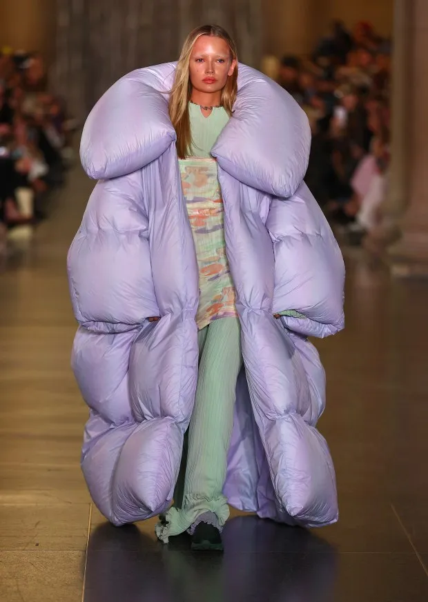 LONDON, ENGLAND - FEBRUARY 18: A model walks the runway at the Holzweiler show during London Fashion Week February 2024 on February 18, 2024 in London, England. (Photo by Peter Nicholls/Getty Images)