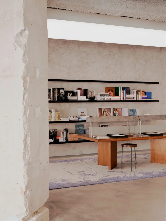 A room with books on a shelf