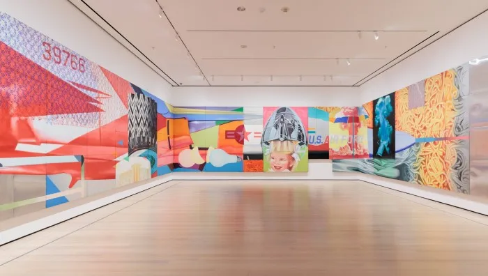 A detail of James Rosenquist’s 86-foot ‘F-111’, which wraps around the walls of a gallery in MoMA