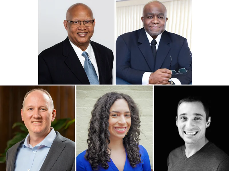 2024 Alumni Award winners are, top from left: Naccaman Williams and Curtis Ivery; and bottom: Judd Semingson, Jennifer Ash and Jordan Glenn.