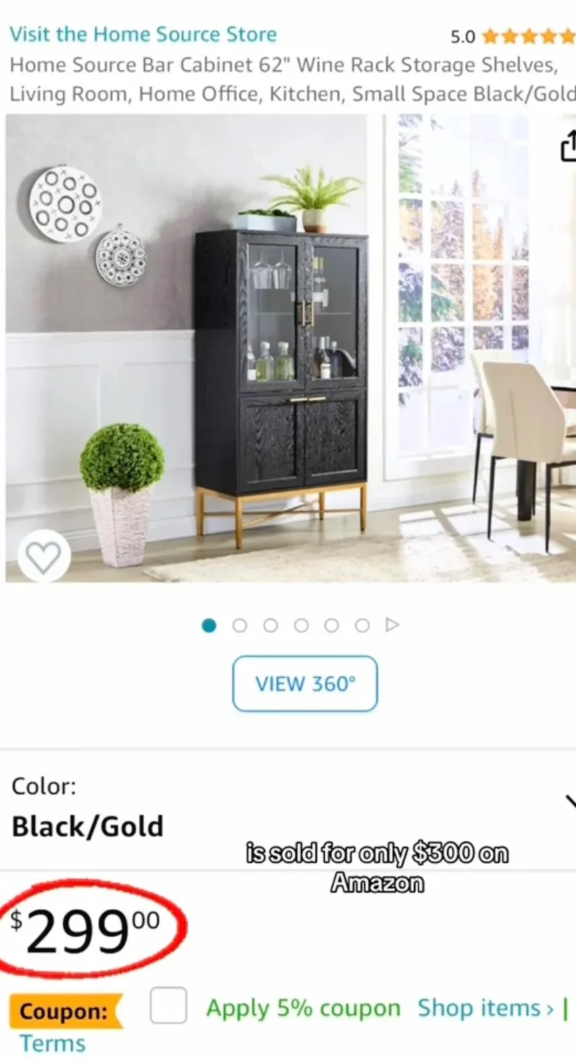 A similar cabinet was only $300 on Amazon