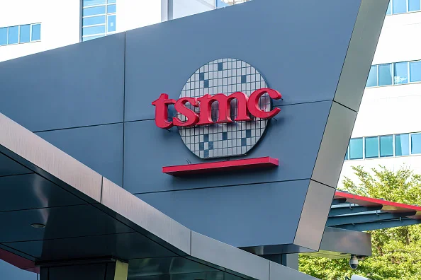 The TSMC (Taiwan Semiconductor Manufacturing Company) logo...