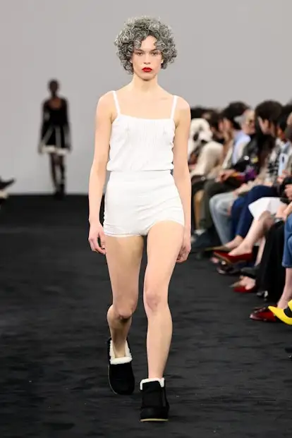 A model walks the runway at the JW Anderson show during London Fashion Week. 