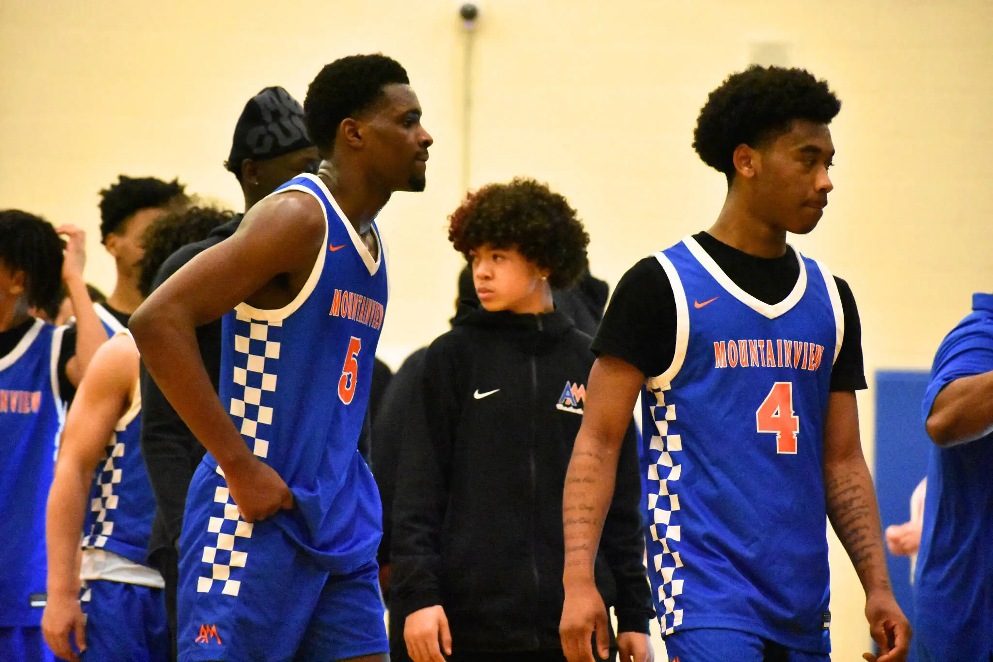 Mande Wanlemvo and Carmelo Jacobs walk back to the locker room after their season came to a close. Ben Ray / The Reporter