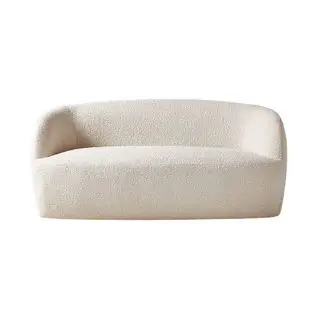 White boucle loveseat