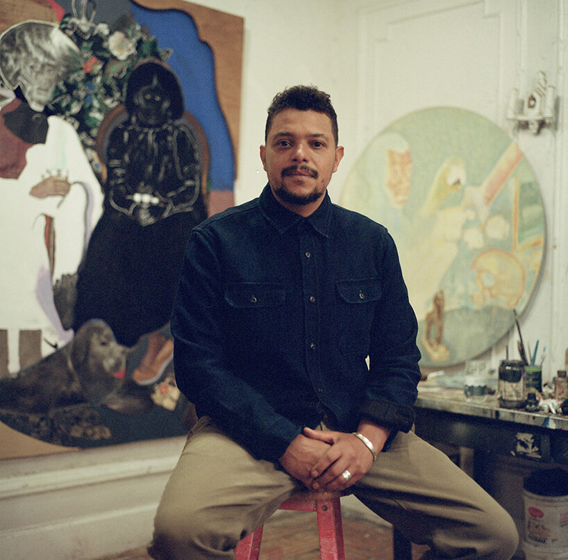interview: artist david shrobe turns discarded materials into empowering portraits