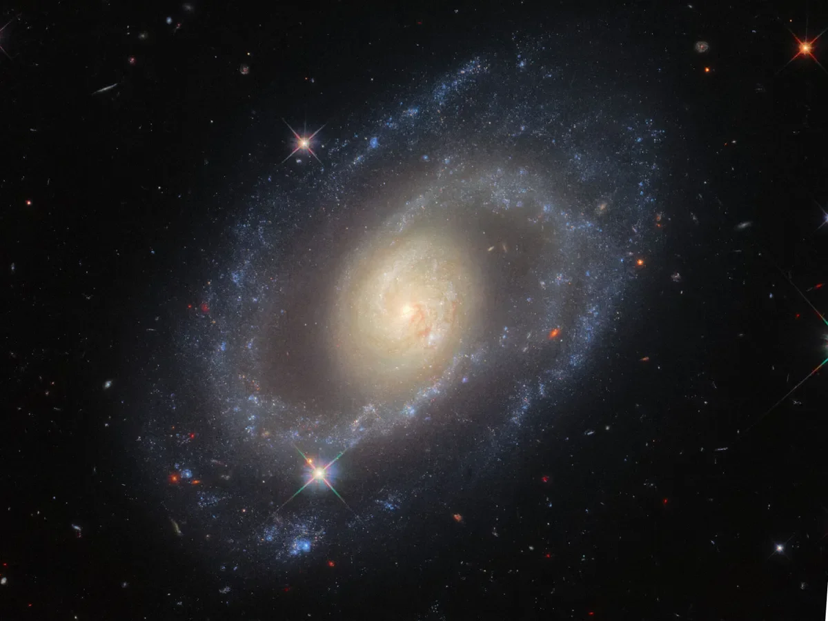 A spiral galaxy captured by the Hubble Space Telescope