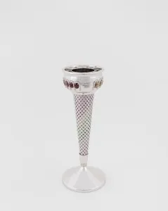 Delfina Delettrez's Tutti Frutti Cono 750 ice cream cone crafted in a white gold and encrusted with a rainbow of pavé sapphires with a crown of oval-cut tourmalines. 