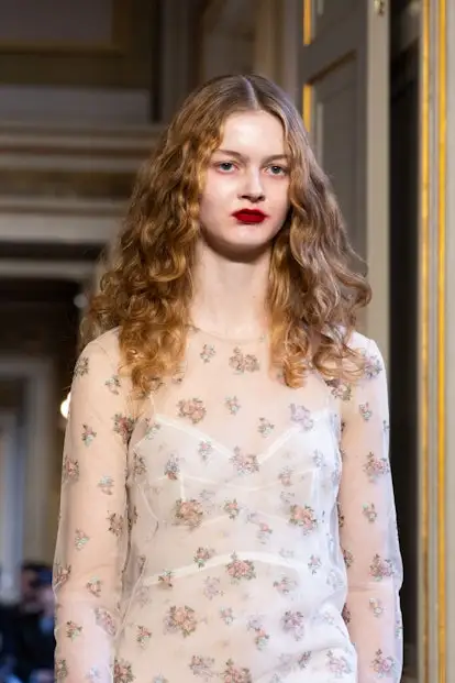 Blurred red lip at Blumarine.