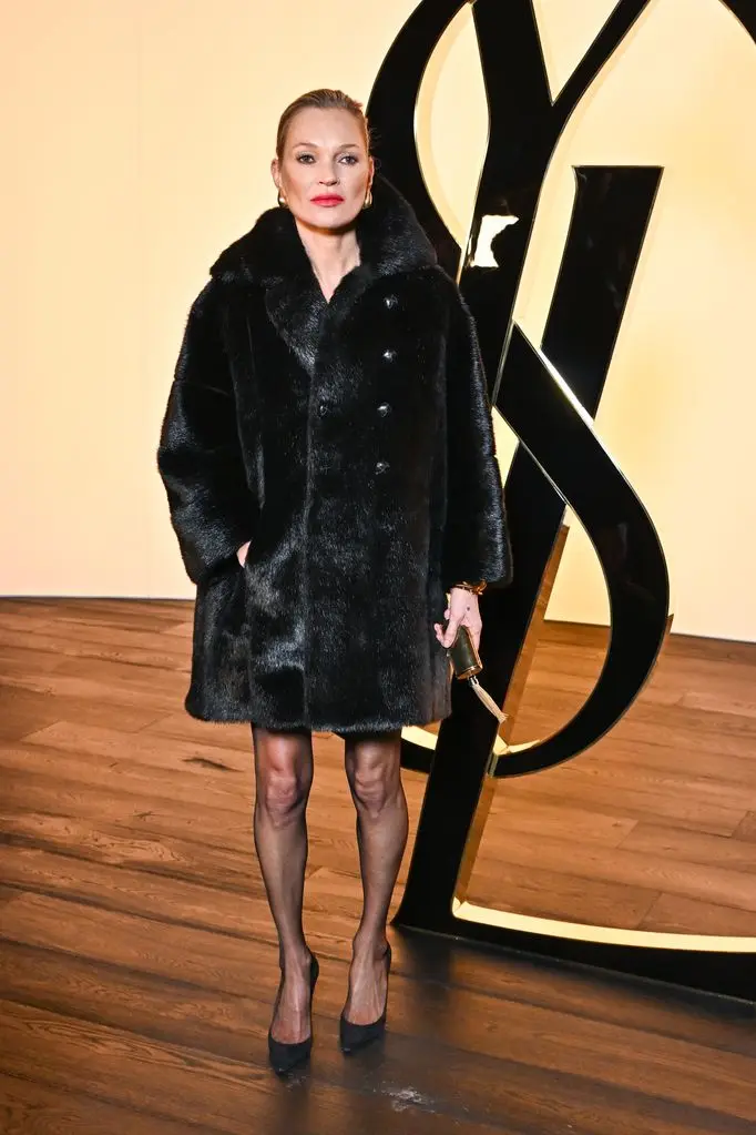  Kate Moss attends the Saint Laurent Womenswear Fall/Winter 2024-2025 show as part of Paris Fashion Week on February 27, 2024 in Paris, France. (Photo by Stephane Cardinale - Corbis/Corbis via Getty Images)