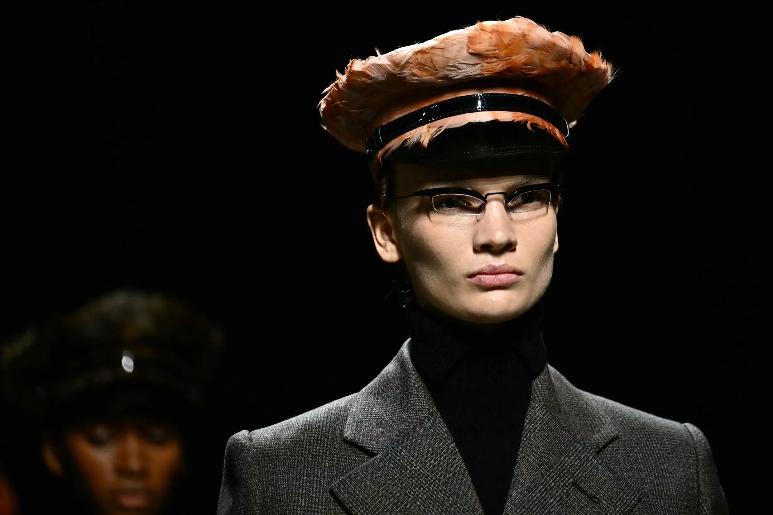 Prada opted for fake fur on hats and hems at Milan Fashion Week.