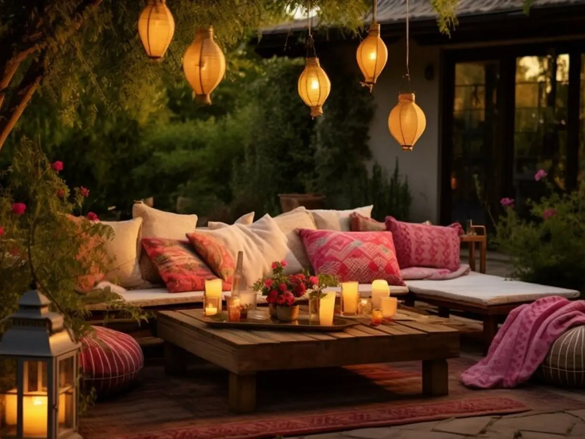 A Bohemian-inspired outdoor retreat (Image via Freepik)