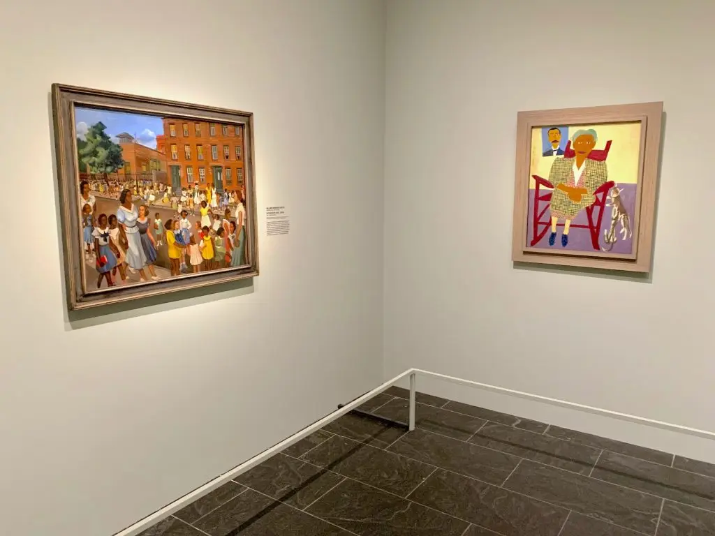 Allan Rohan Crite, School’s Out (1936) and William H. Johnson Mom and Dad (1944)