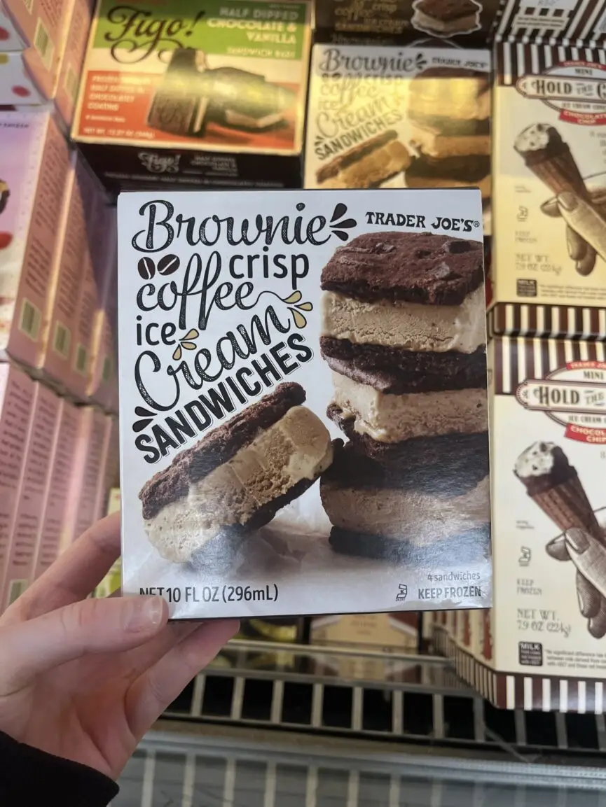 brownie coffee crisps ice cream sandwiches