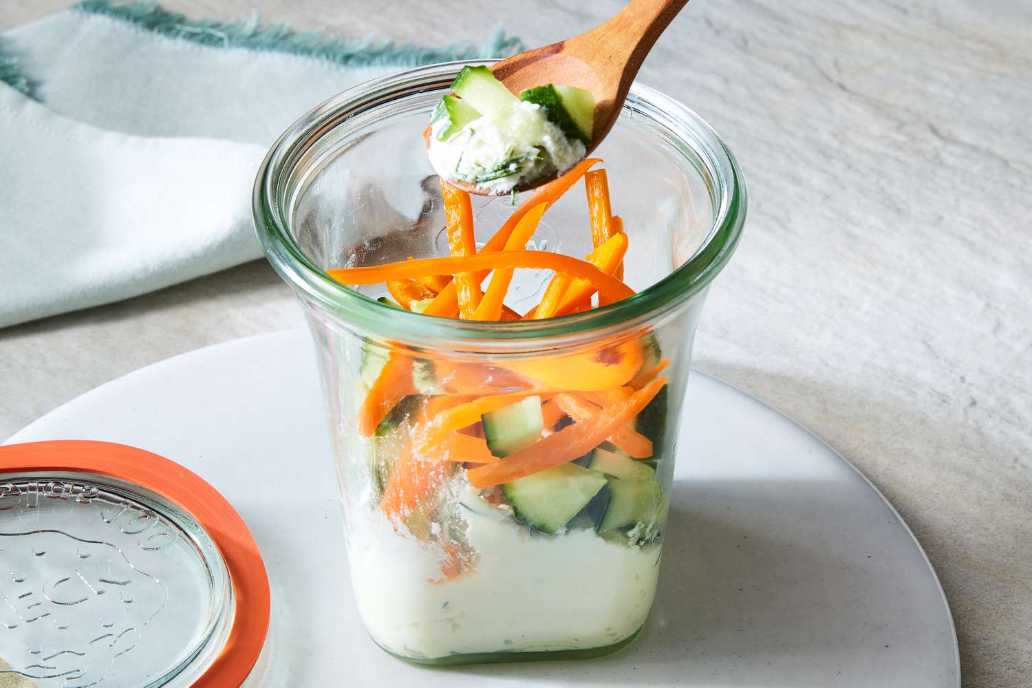 This Cucumber-Dill Ricotta Snack Jar Is Packed with 15 Grams of Protein