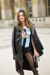 PARIS, FRANCE - FEBRUARY 28: Alessandra Ambrosio is seen during the Womenswear Fall/Winter 2024/25 as part of Paris Fashion Week on February 28, 2024 in Paris, France. (Photo by Jacopo Raule/Getty Images)