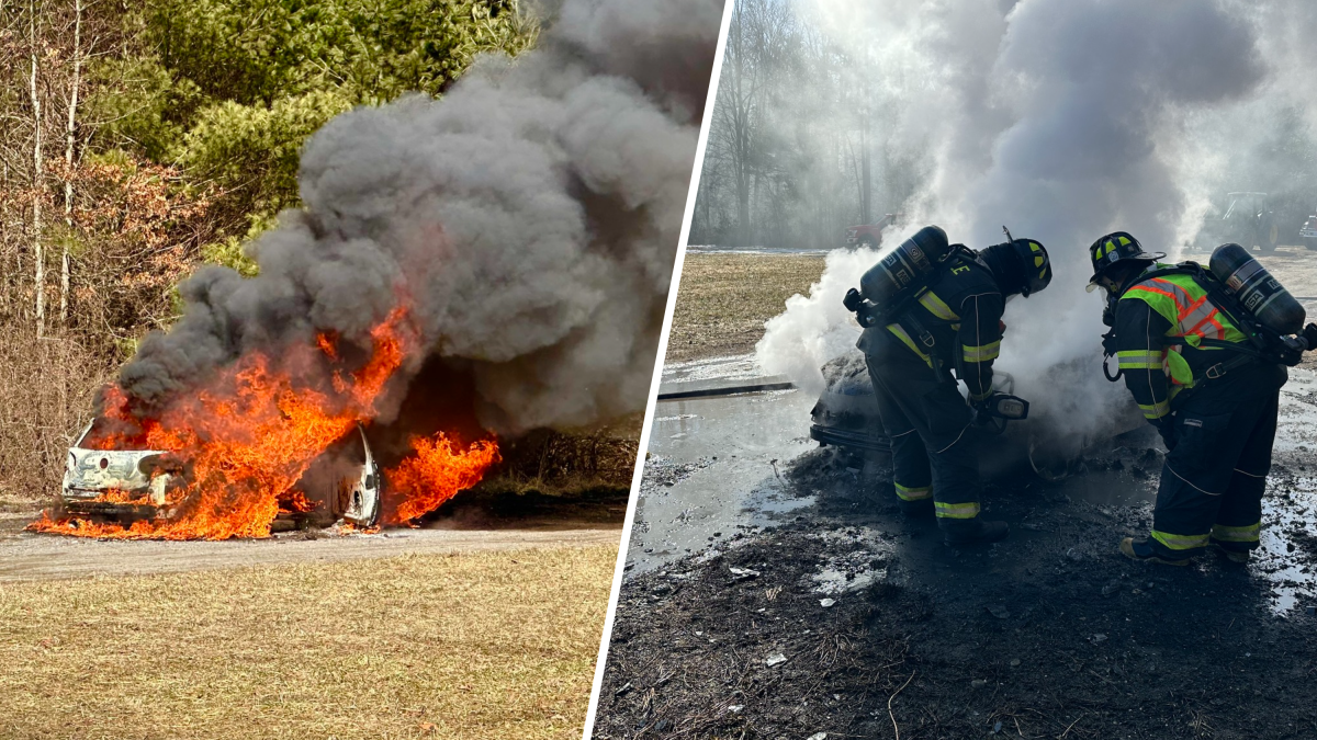 Firefighters take down car fire in Lakeville