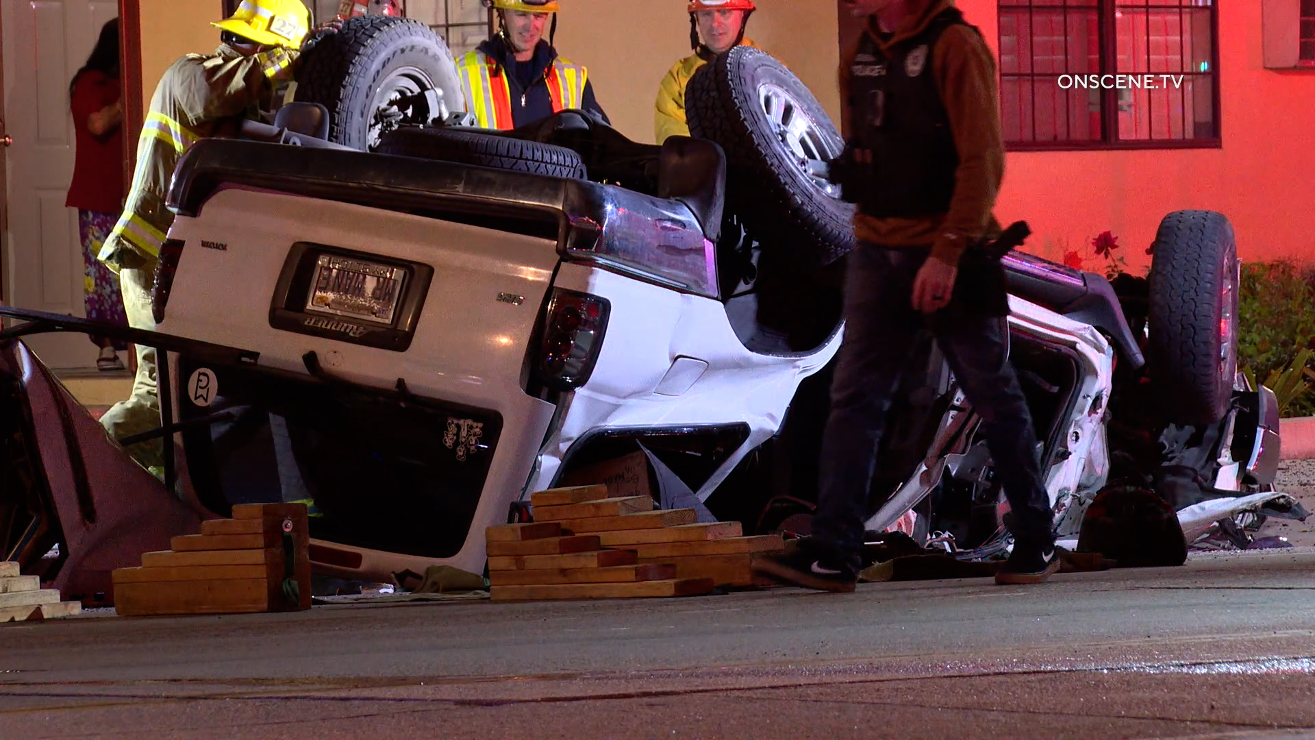 Rollover Crash Traps Victim Under Car