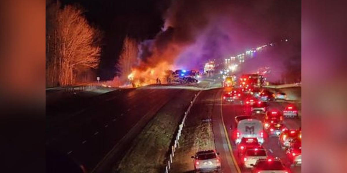 5 people killed in fiery crash involving car hauler on highway