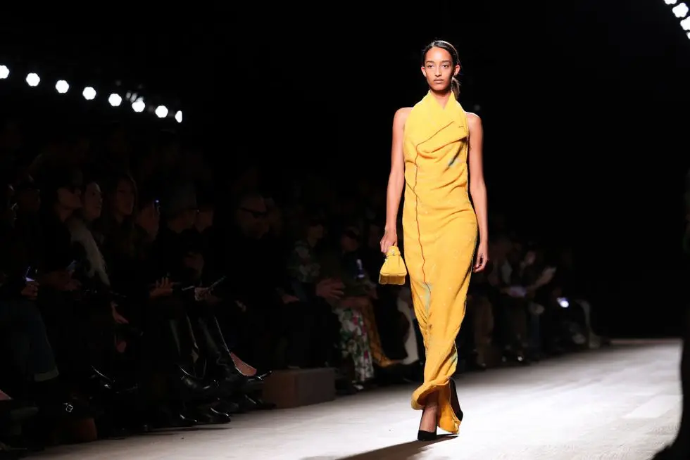 milan, italy february 24 a model walks the runway at the ferragamo fashion show during the milan fashion week womenswear fallwinter 2024 2025 on february 24, 2024 in milan, italy photo by jacopo raulegetty images