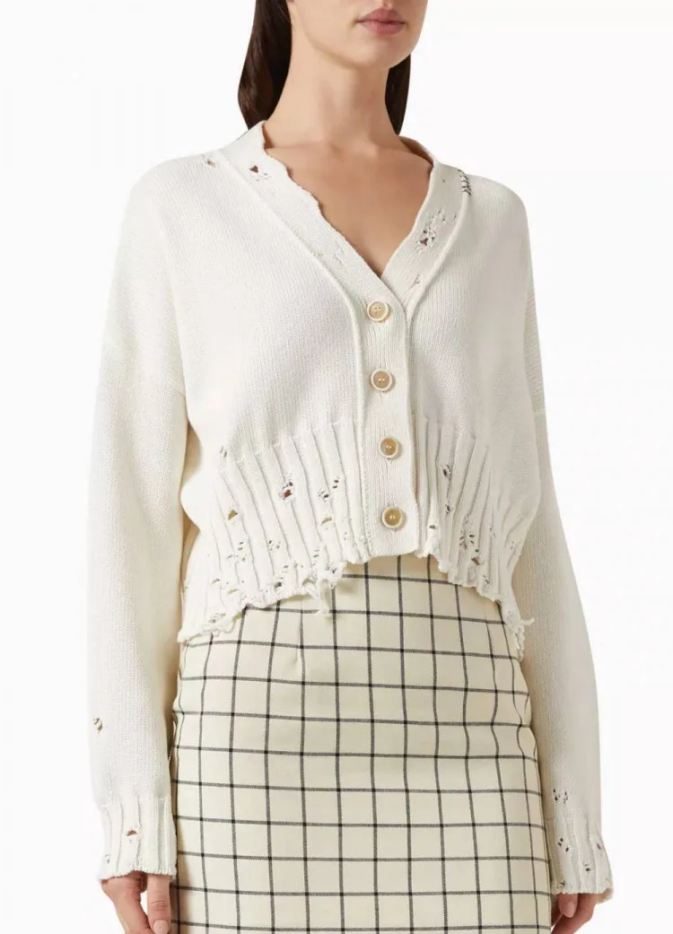 Disheveled cardigan in cotton-knit, Marni