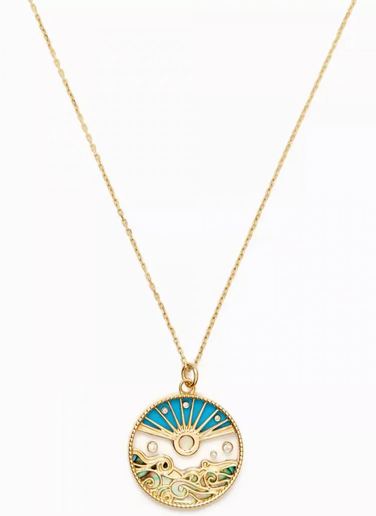 Love summer pendant diamond necklace in 18kt yellow gold, L’Atelier Nawbar